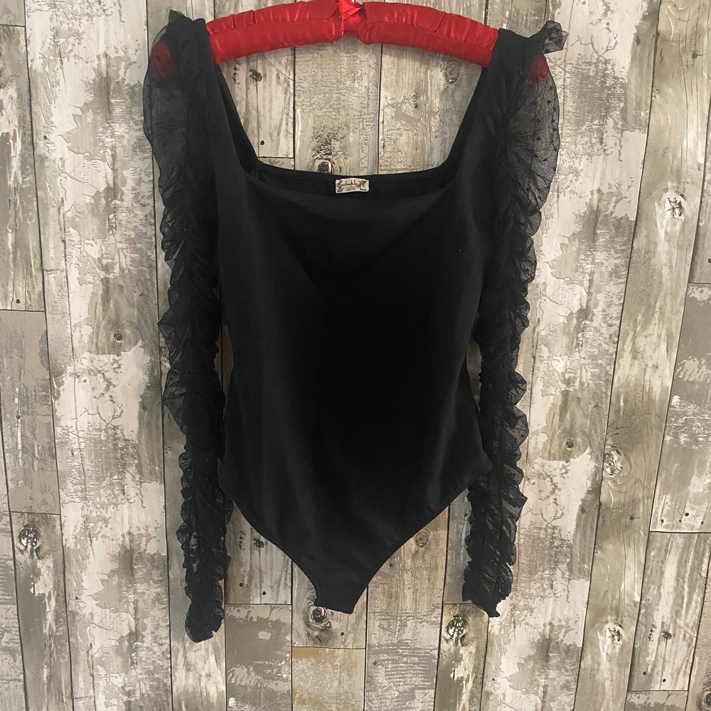 intimately free people black lace bodysuit S